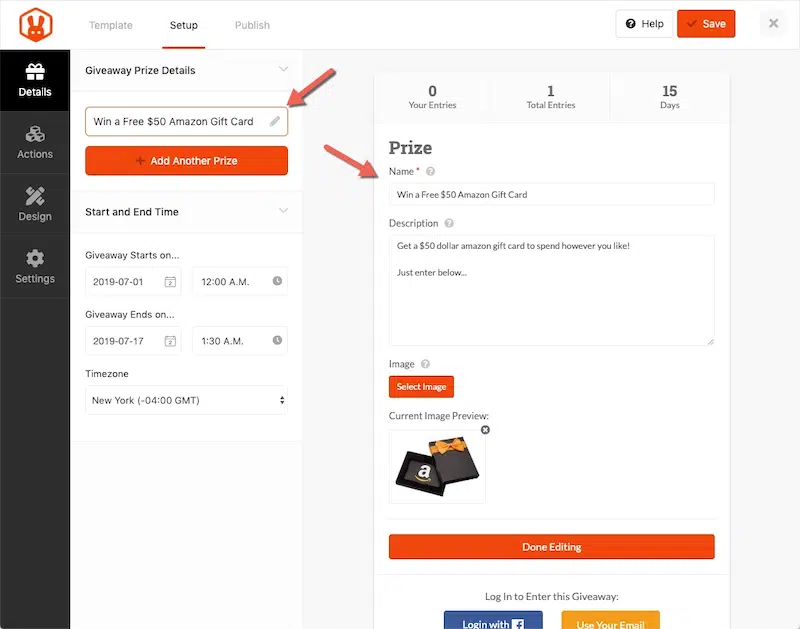 RafflePress Dashboard