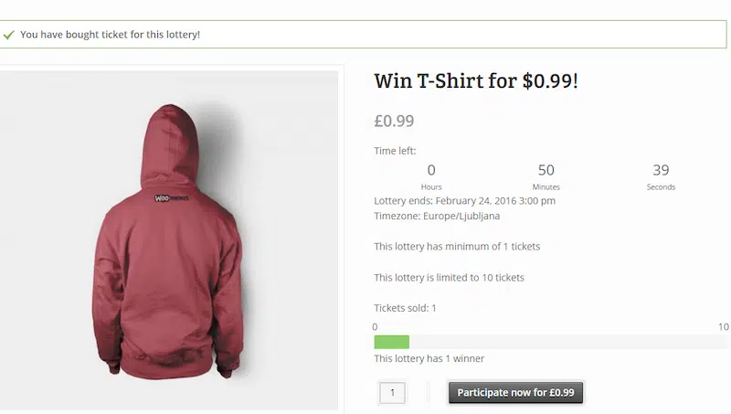 Options Source Lottery for WooCommerce