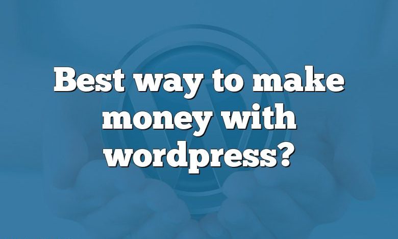 Best way to make money with wordpress?