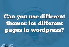 Can you use different themes for different pages in wordpress?