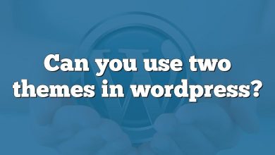 Can you use two themes in wordpress?