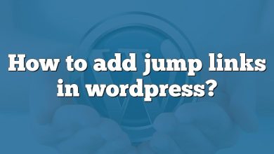 How to add jump links in wordpress?