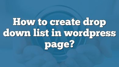 How to create drop down list in wordpress page?