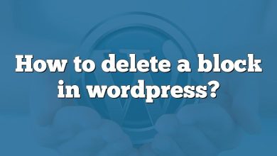 How to delete a block in wordpress?