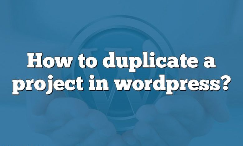 How to duplicate a project in wordpress?