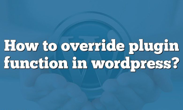 How to override plugin function in wordpress?