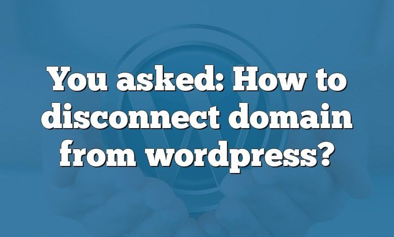 You asked: How to disconnect domain from wordpress?