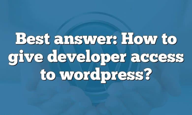 Best answer: How to give developer access to wordpress?