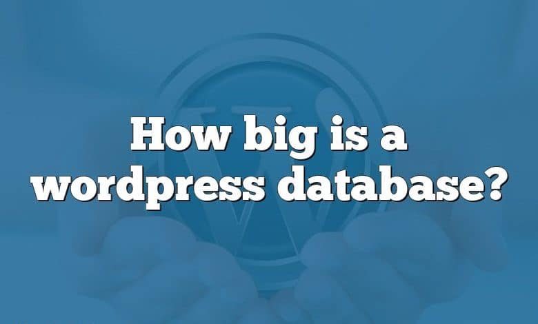 How big is a wordpress database?