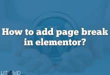 How to add page break in elementor?