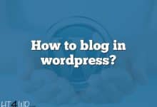 How to blog in wordpress?