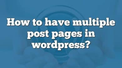 How to have multiple post pages in wordpress?