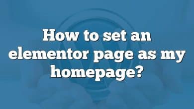 How to set an elementor page as my homepage?