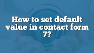 How to set default value in contact form 7?