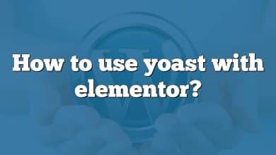 How to use yoast with elementor?