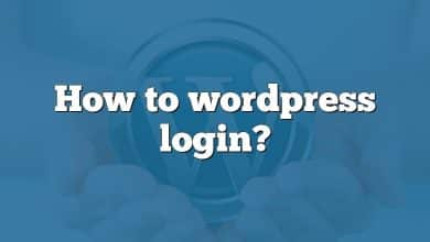 How to wordpress login?