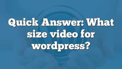 Quick Answer: What size video for wordpress?