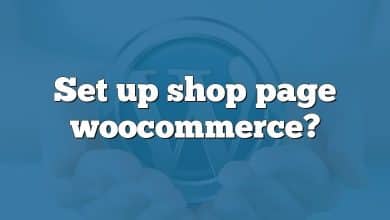 Set up shop page woocommerce?