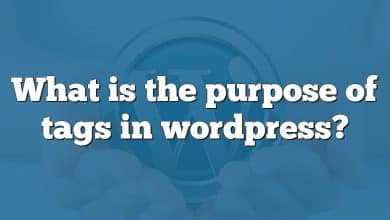 What is the purpose of tags in wordpress?