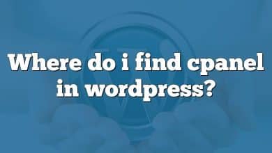 Where do i find cpanel in wordpress?