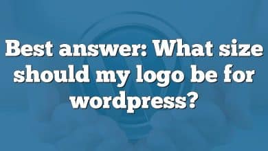 Best answer: What size should my logo be for wordpress?