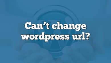 Can’t change wordpress url?