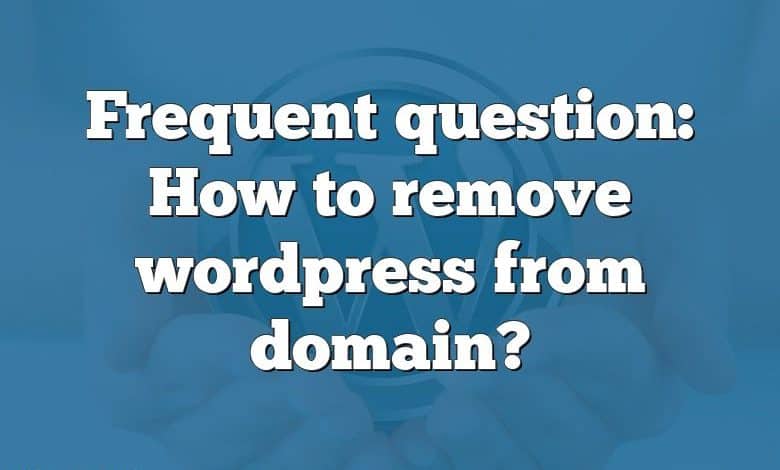 Frequent question: How to remove wordpress from domain?