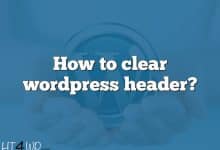 How to clear wordpress header?
