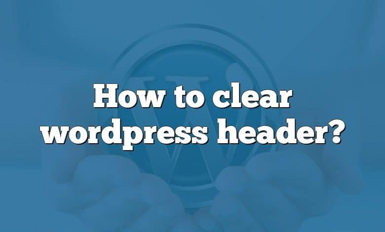 How to clear wordpress header?