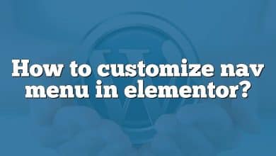 How to customize nav menu in elementor?
