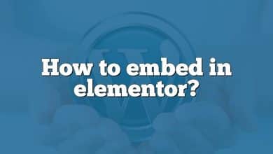 How to embed in elementor?