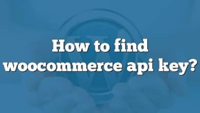 How to find woocommerce api key?
