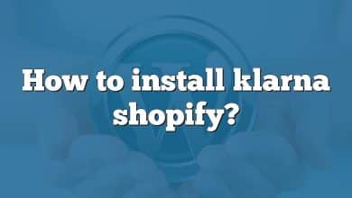 How to install klarna shopify?