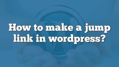 How to make a jump link in wordpress?