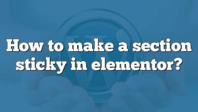 How to make a section sticky in elementor?