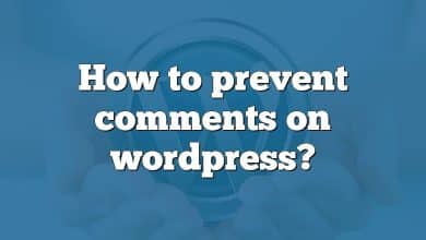 How to prevent comments on wordpress?