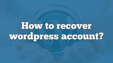 How to recover wordpress account?