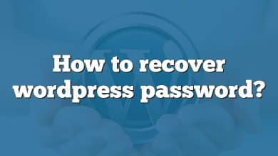 How to recover wordpress password?