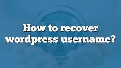 How to recover wordpress username?