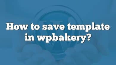 How to save template in wpbakery?