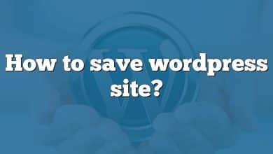 How to save wordpress site?