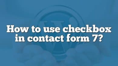 How to use checkbox in contact form 7?