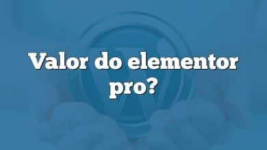 Valor do elementor pro?