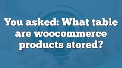 You asked: What table are woocommerce products stored?