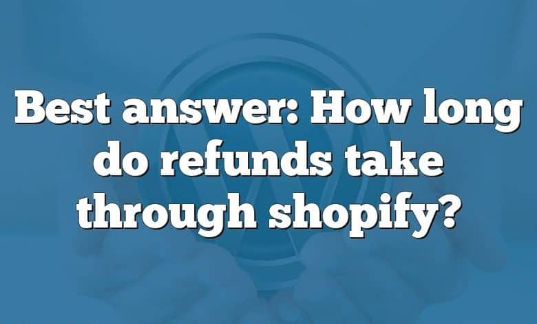Best answer: How long do refunds take through shopify?